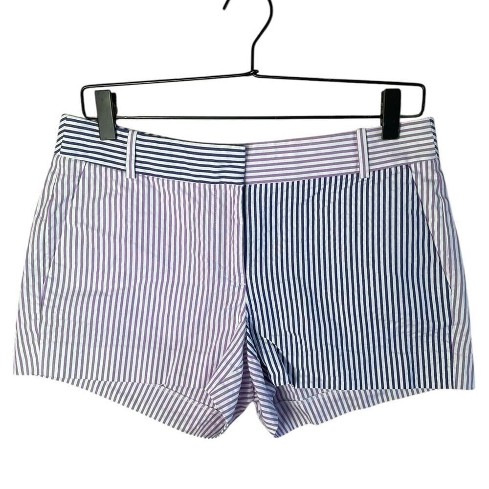 J. Crew Women’s Siez 4 Purple Striped Chino Shorts Cotton A3249